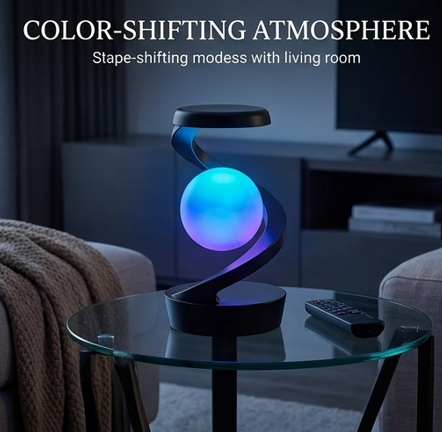 Modern Minimalist Desk Lamp with Wireless Phone Charging Rotating Moon Design for Gaming Room Bedroom Nightstand Lamp