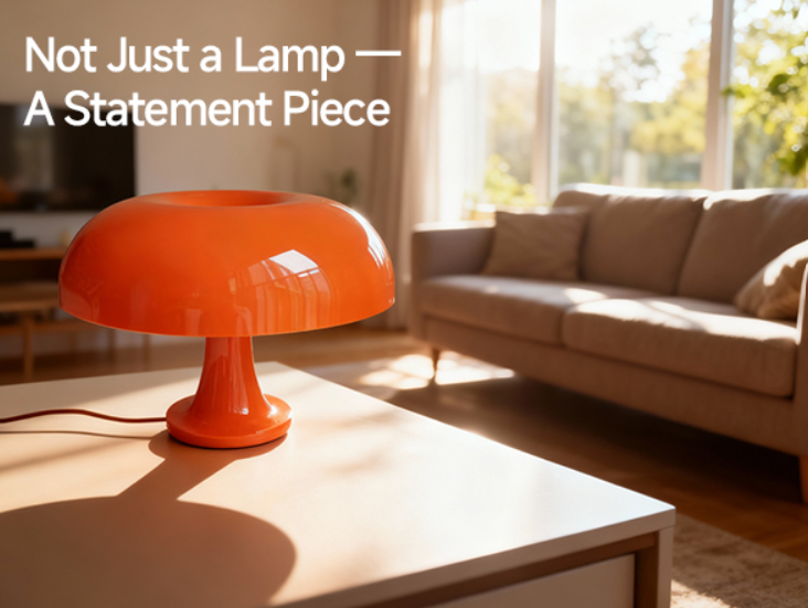 Retro Mushroom Table Lamp Orange Warm LED Bedside Desk Lamp Modern Home Decor