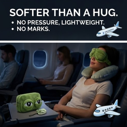 Cute Frog Sleep Eye Mask | Soft Plush Light Blocking | Travel Nap Yoga | Women & Kids Night Mask | Green Animal Design
