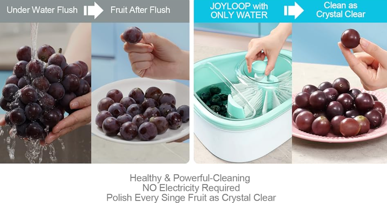 Fruit Spinner Cleaner — 720° Vortex Wash | Hands Free | Family Size | No Electricity Needed